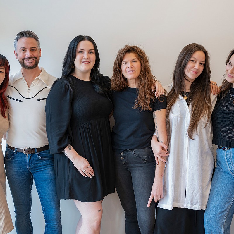 The team at Violet Hair Lounge standing in a group